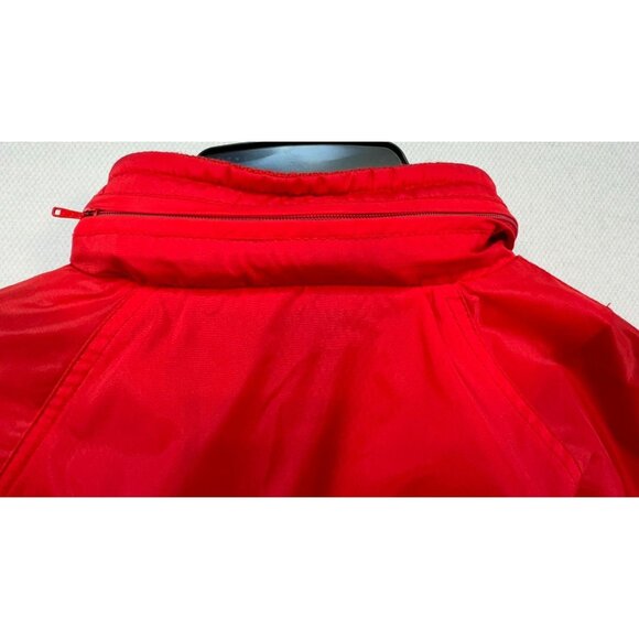 Vintage Eddie Bauer Mens Nylon Windbreaker Jacket Medium Red Hooded - Picture 7 of 9